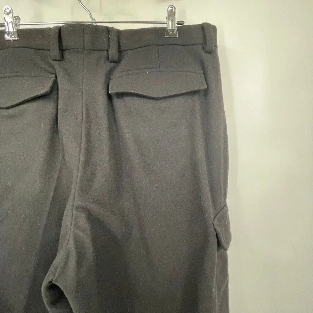Banana Republic 38x32 Heavy Black Wool Blend Baggy Mens Cargo Pants